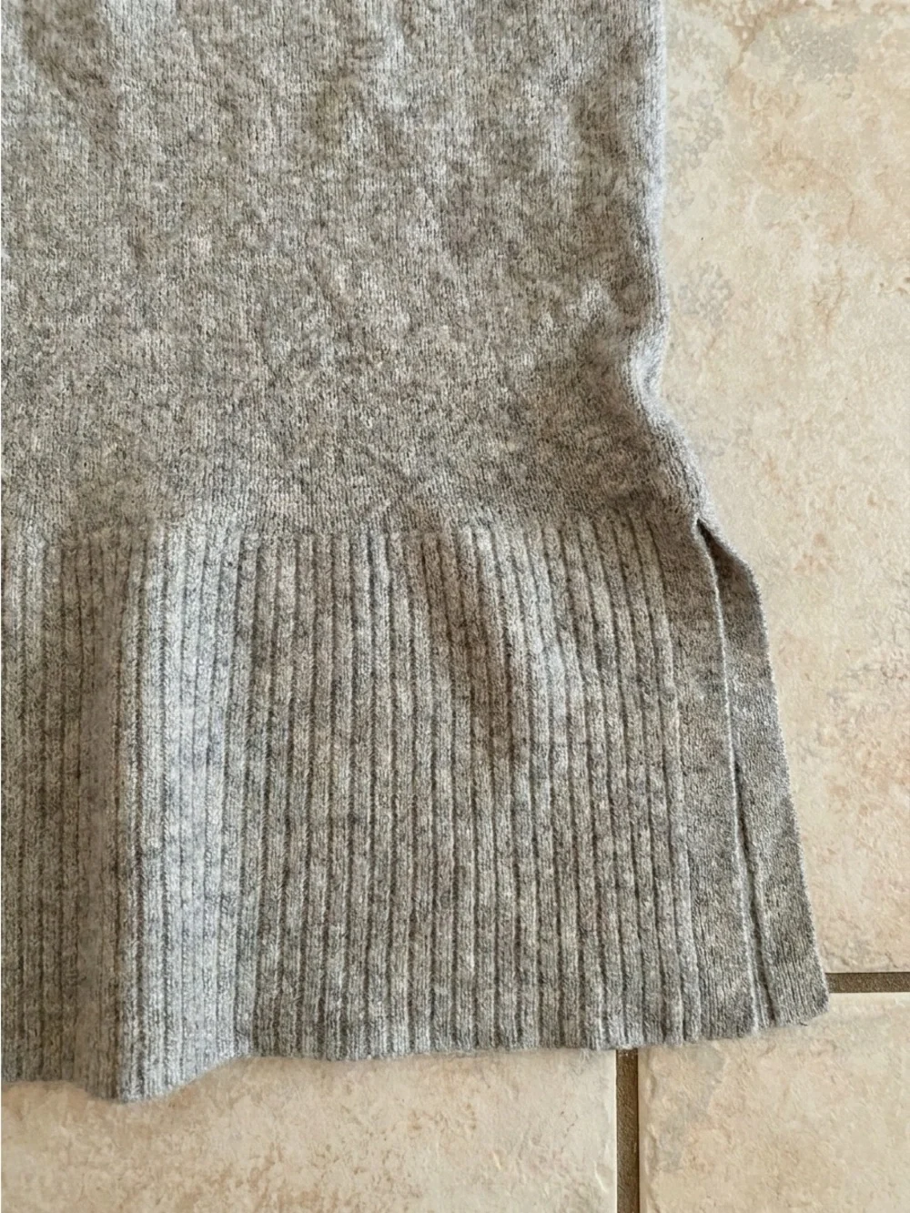 NWOT HATCH Light Heather Grey 100% Merino Wool Maternity Midi Dress Size 0 (XS)